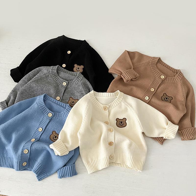 Children's Knitted Cardigan: Long-Sleeved Korean Style for Boys & Girls - Perfect for Spring & Autumn Outings