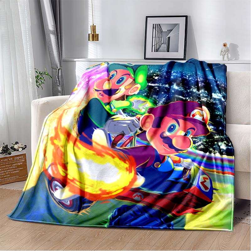 Super Mario game blanket, warm and comfortable flannel blanket, suitable for bedrooms, sofas, beds, chairs