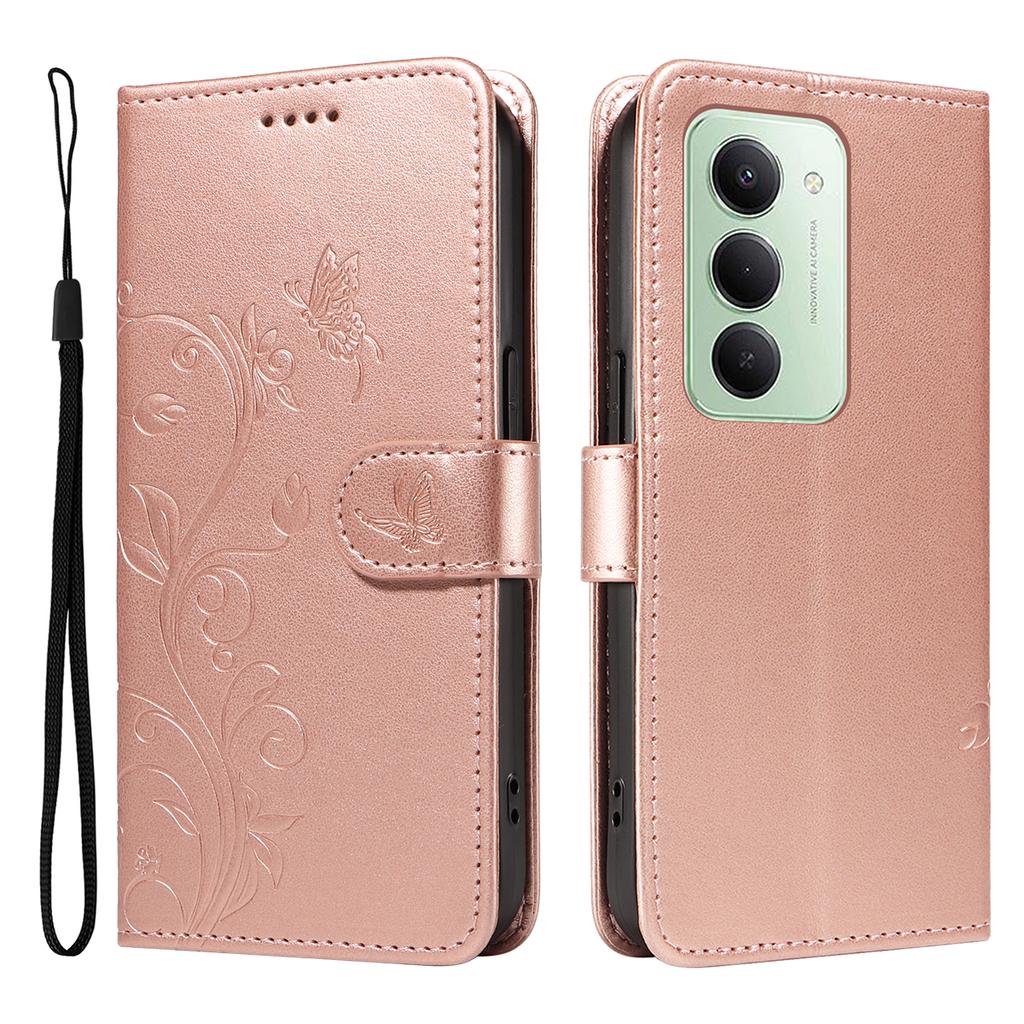 Для Xiaomi Redmi 15 5G (Глобальный) (169 мм) Чехлы из искусственной кожи с цветочным узором, кошелек-подставка, чехол для телефона с ремешком