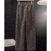 Women's High-Waist Fleece-Lined Straight-Leg Leopard Print Casual Pants