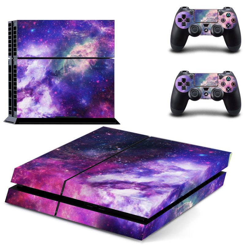 VAORLO Galaxy Star Vinyl Skin Sticker Protector For PS4 Console+1PCS Controller Skin Cover