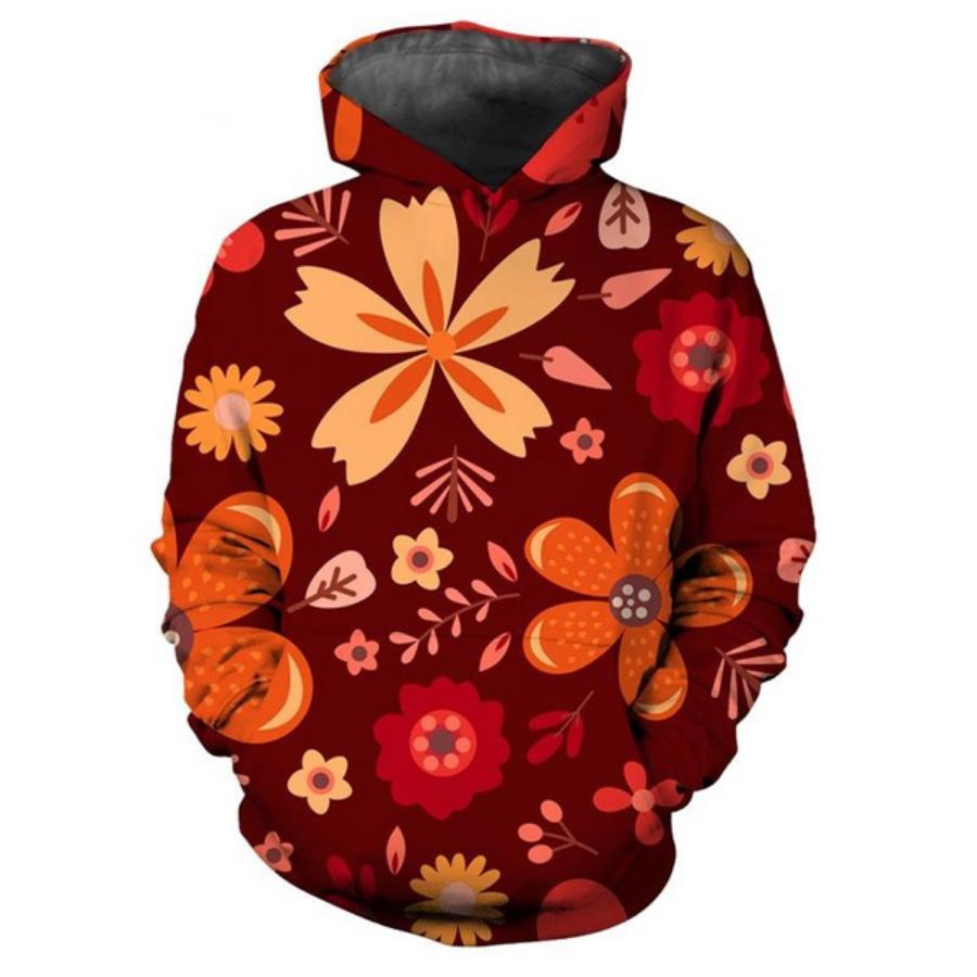 Autumn Fashion Floral 3D Print Hoodies Men Women Casual Harajuku Sweatshirts Oversized Hoodie Pullovers Tracksuit Clothing