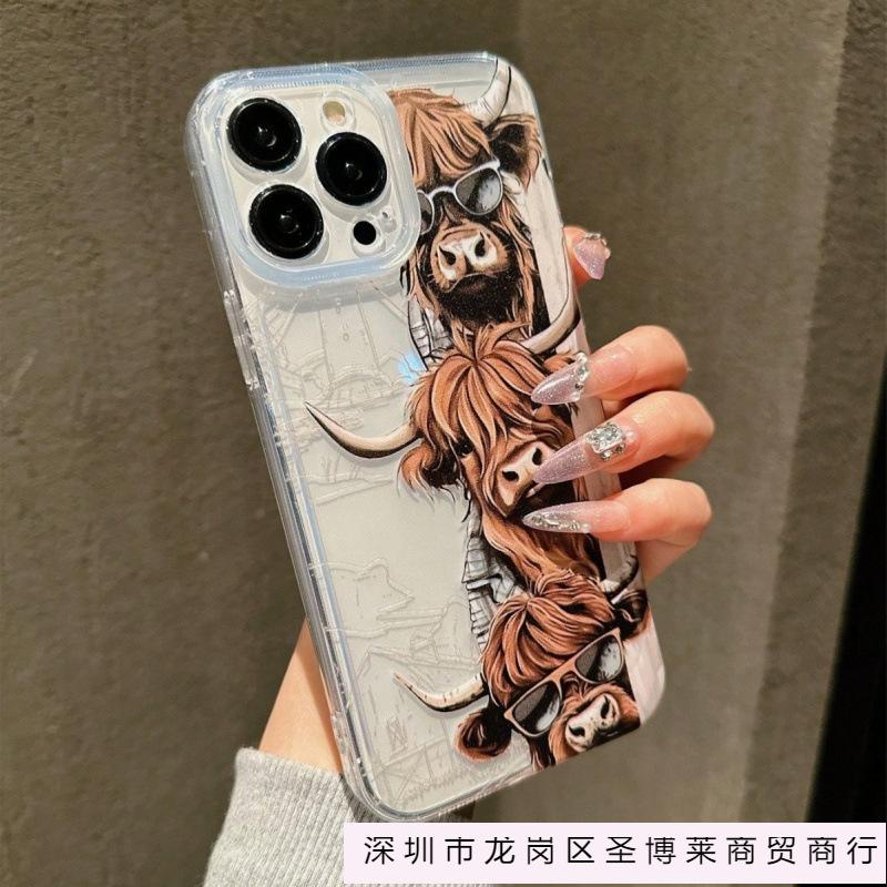 Три теленка для чехла на мобильный телефон Apple 16pro iPhone15pro прозрачный 14/13/12 подушка безопасности 11 Европа и Америка