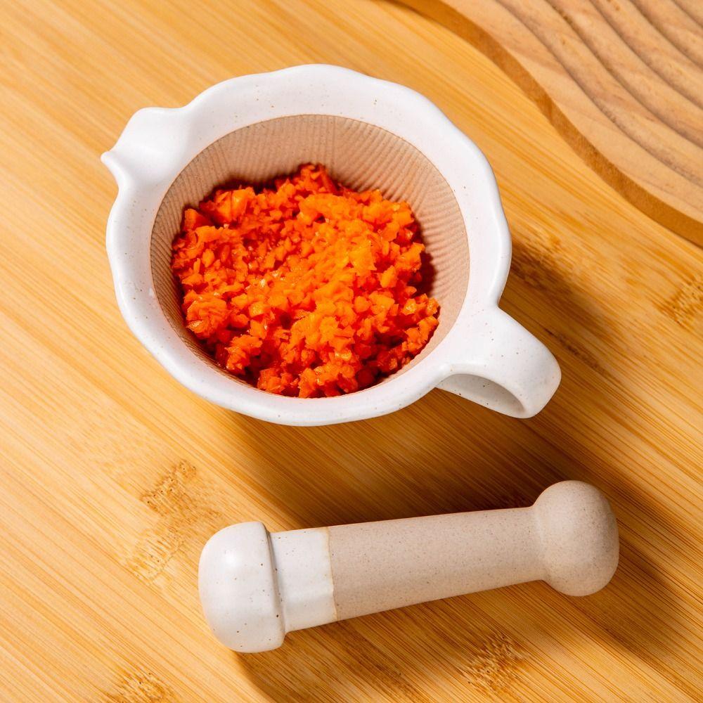 Manual Ceramic Grinding Bowl Safety Rice Paste Bowl Baby Food Milling Bowl  Garlic Ginger Grinding