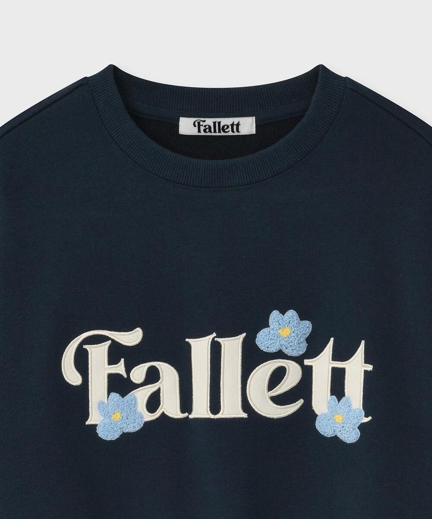 FALLETT Mini Boucle Flower Sweatshirt Navy