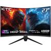 KTC H27S25E 27 INCH QHD 240HZ Gaming Monitor with 2K QHD High Resolution and 1000R Curvature