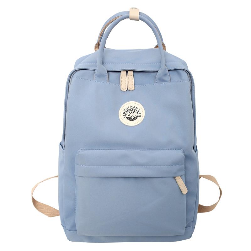 College Style Junior High School Student Schoolbag Solid Color Student Backpack Women's Nylon Backpack
