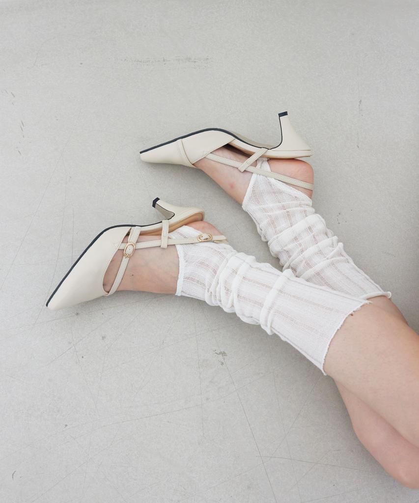 Туфли Cesti Stiletto с ремешком-слингбэк и дизайном-оберткой (слоновая кость)