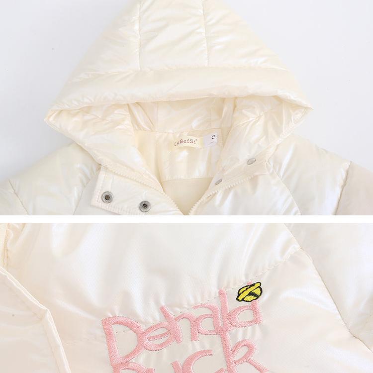 Хлопковая одежда с подкладкой для девочек, сумки бесплатно, плотная зимняя одежда, глянцевое пальто для девочек
