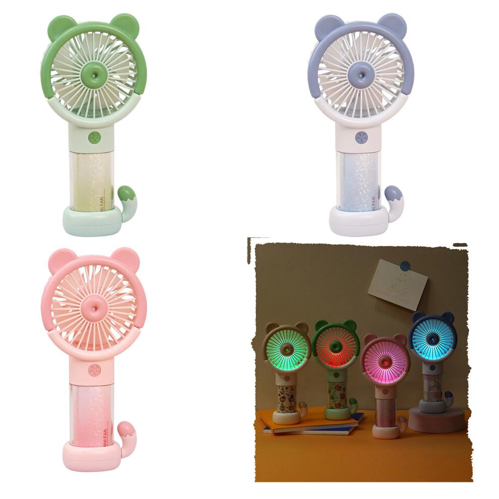 Multipurpose USB Handheld Fan Portable Colorful Lamp-Green
