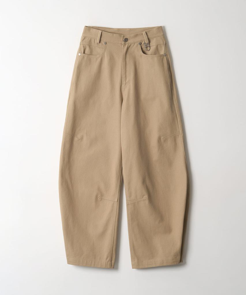 DTHIRTYONE Side-Snap Balloon Curved Pants (Beige)