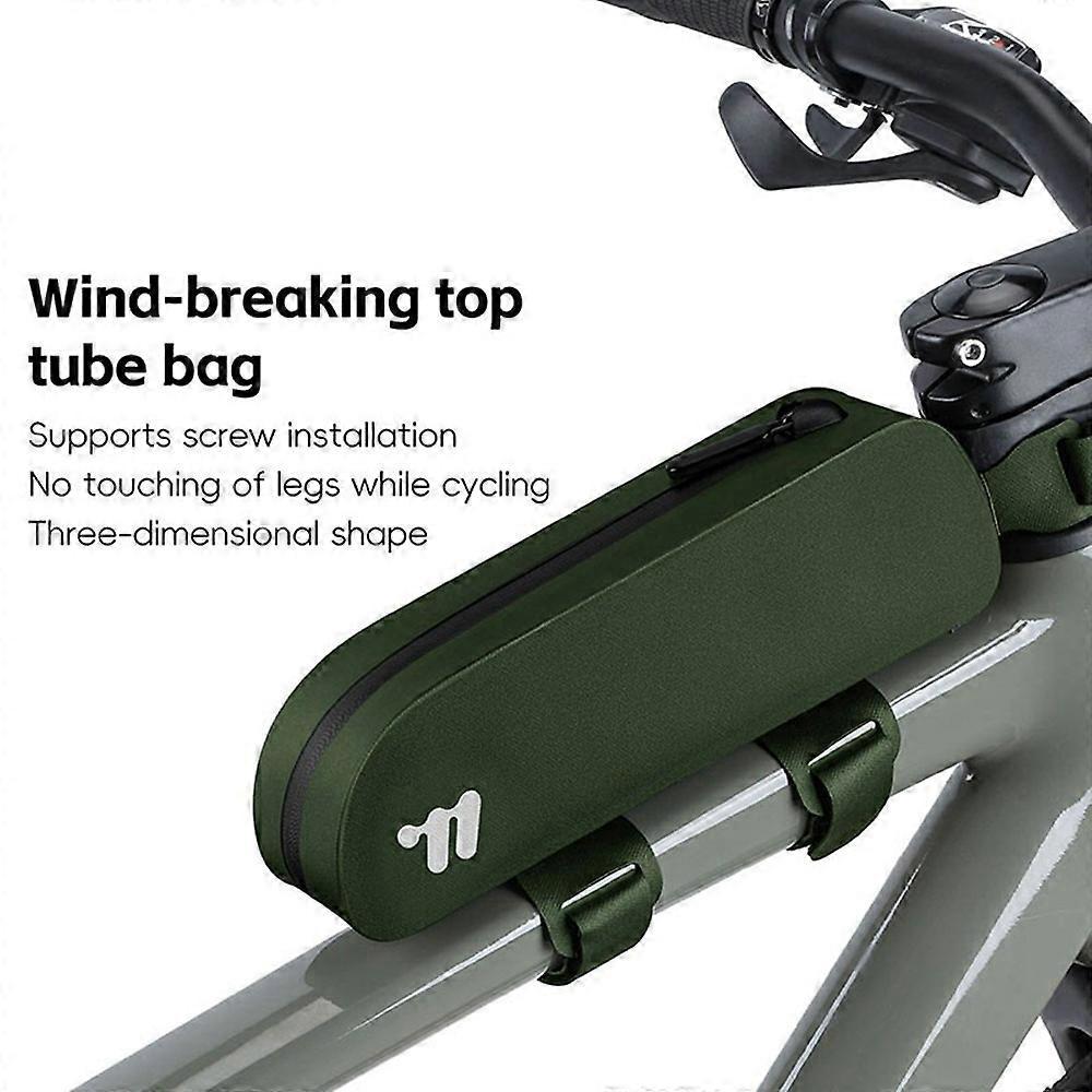 WEST BIKING YP0707384 0.7L MTB Bike Top Tube Bag Waterproof Road Bicycle Frame Bag - Dark Green
