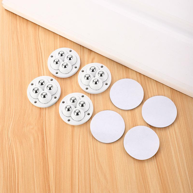 Adhesive Roller Wheels for Trash Can, No-Drill, 4-Pack Universal Base Accessory