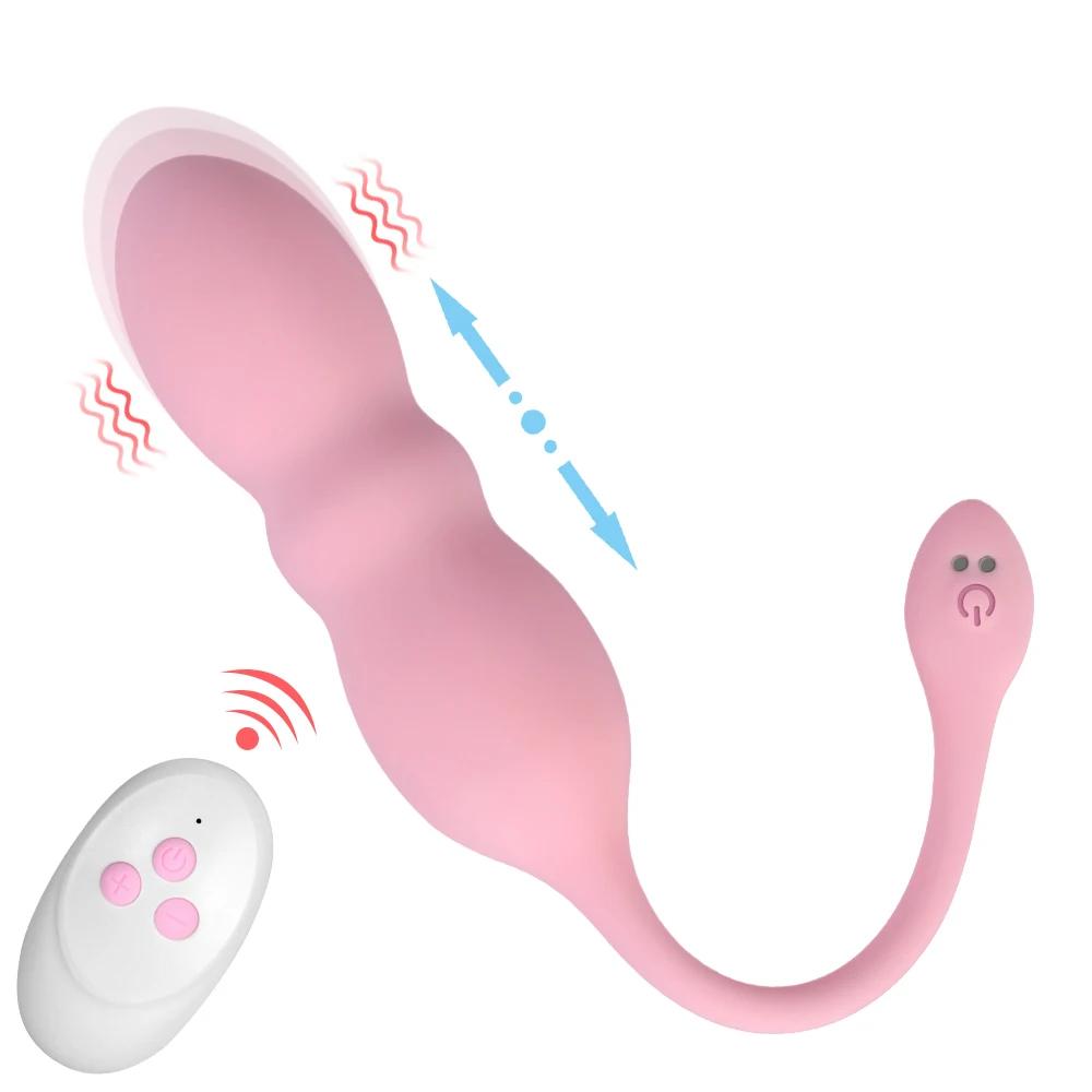 Wireless Remote Control Thrusting Panty Vibrator G Spot Vaginal Massager Telescopic Vibrating Jump Egg Sex Toy for Women Adults