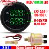 ZMFJH Цифровой двойной 52-мм прибор с сигнализацией миганием Красный Зеленый Температура масла+Манометр давления масла+Датчик 10 мм для Морского судна Лодки Автомобиля