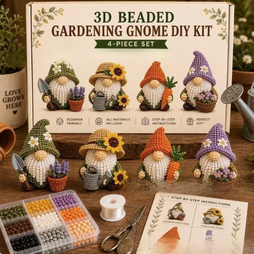 Petite 3D Beaded Animal Craft Kit, Handmade DIY Bead Set for Animal Handicraft Making