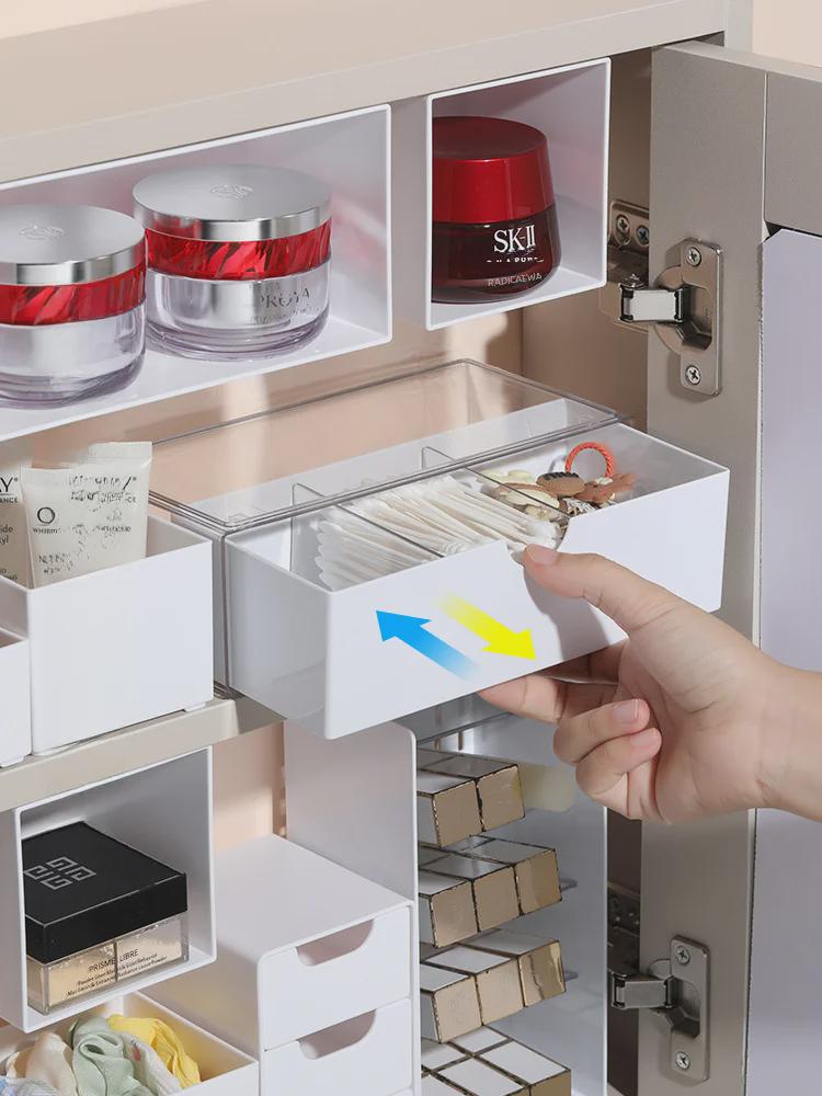 Bathroom Vanity Mirror Cabinet with Cosmetic Storage Compartments