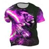Boutique Men's Vintage T-Shirt Oversized 3D Tiger Print Short-Sleeved Top Men's Fashion Round Neck Sports Short Sleeve 6Xl