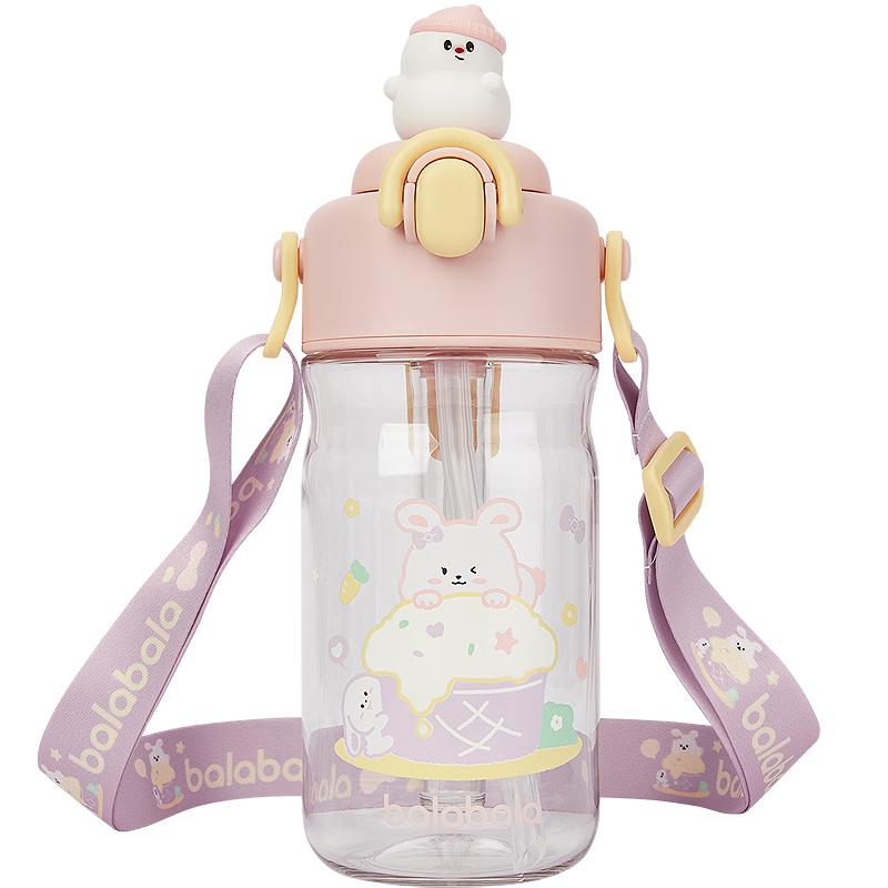 Balabala Children's Portable Spray & Straw Water Bottle