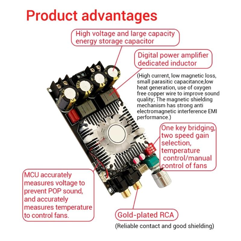ZK-1602 PureRear Digital Power Amplifier Board TDA7498E HighPower StereoSound 160WX2 Bridge Mono 220W AMP Modules