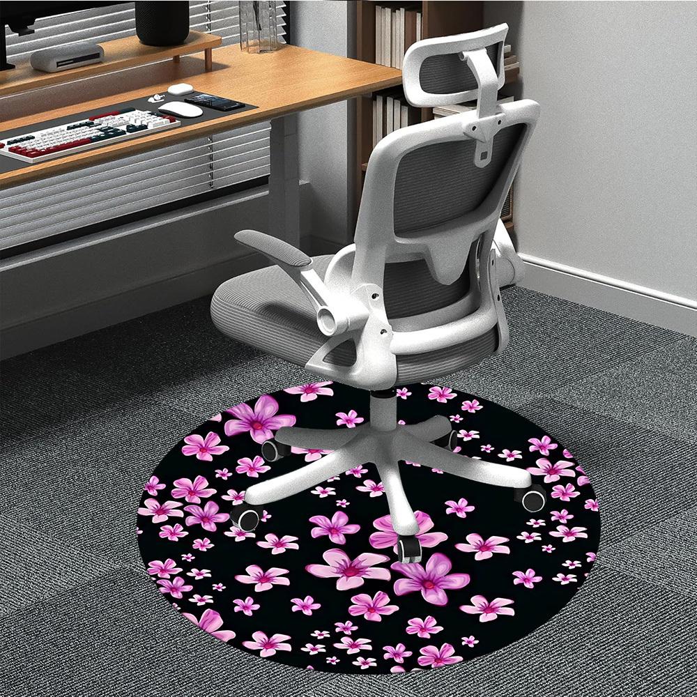 1pc Floral Pattern Chair Carpet for Office Non Slip, Lightweight, Machine Washable Rug for Office Holiday Decor