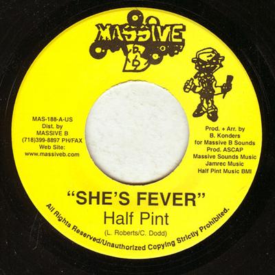 Пластинка 7 дюймов HALF PINT Shes Fever MAS188 Massive B 2001 US Reggae Ska Dub Б/у