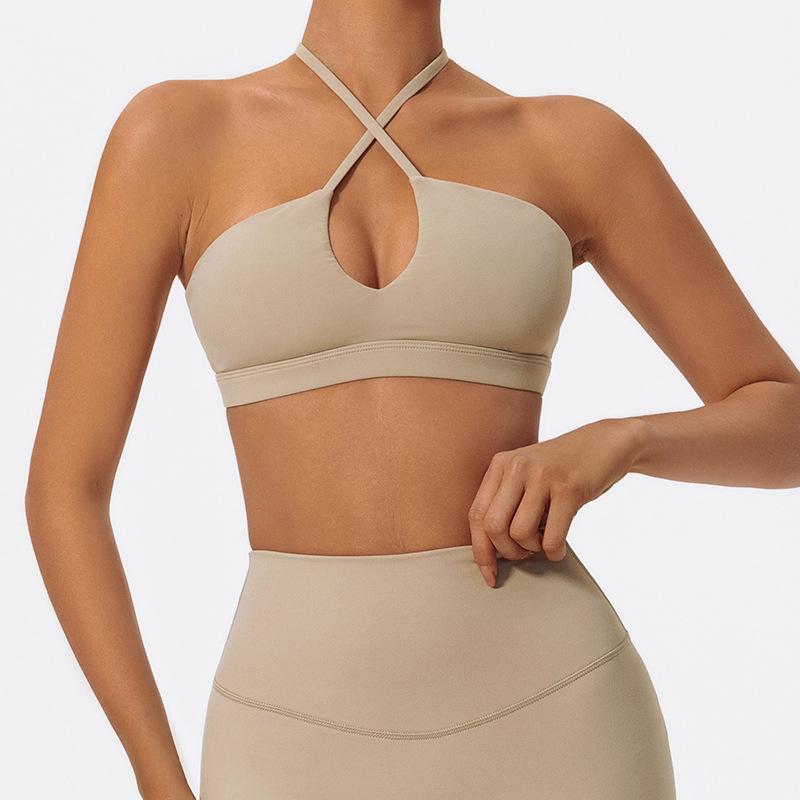 Женский спортивный бюстгальтер для йоги с перекрестной спинкой, быстросохнущий, дышащий