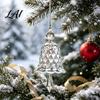 Rainbow Effect Window Faux Crystal Bell Suncatcher Glass Prism Wind Chime Hanging Ornament Clear Holiday Bells Christmas Tree Maker for Indoor