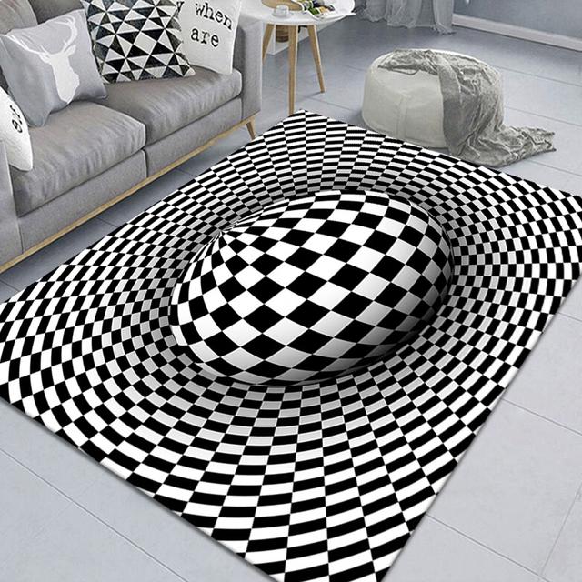 Vortex Illusion Carpet Entrance Door Floor Mat Abstract Geometric Optical Doormat Non -Slip Floor Mat Living Room Decor Rug