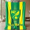 Norwich City Custom Name Text Flannel Blanket Soccer Logo Personalized Fleece Throw Blanket Special Gift For Sofa Bedroom Home
