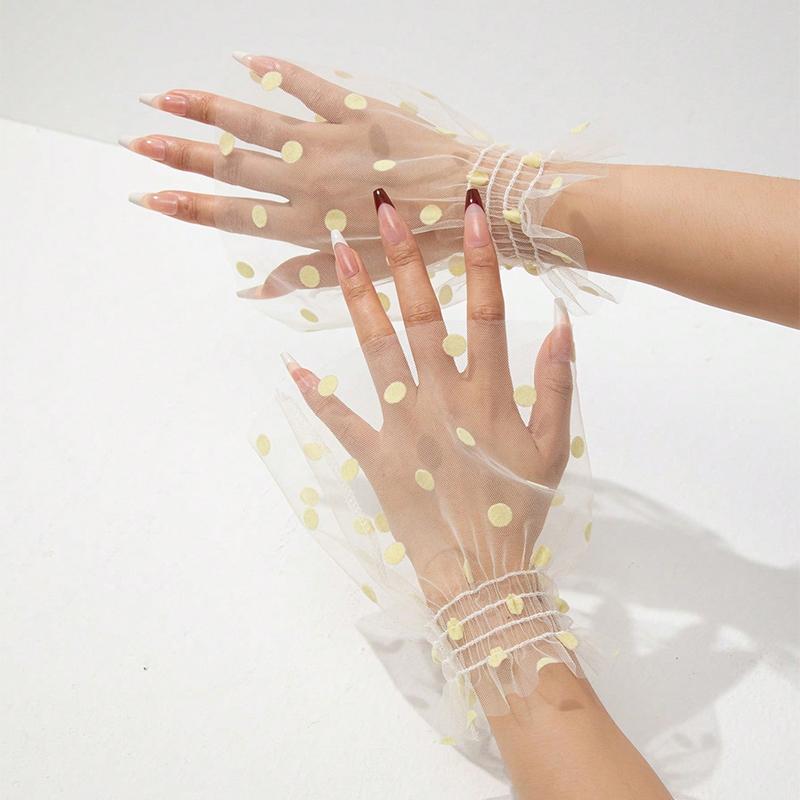 Идеальное Сочетание Элегантный Тонкий Кружевной Съемный Рукав-Клеш Сетчатый Эластичный Свитер Манжеты на Запястье Одежда Декоративный