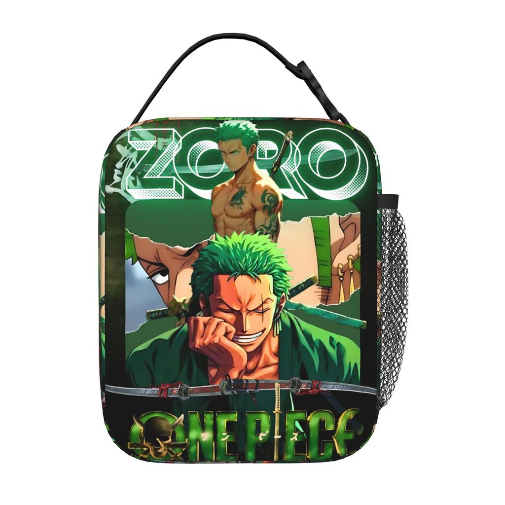 Аниме One Piece Зоро Термосумка для обеда Набор для еды Мешок для риса bolsa Студенческая Сумка-ланчбокс Изоляция