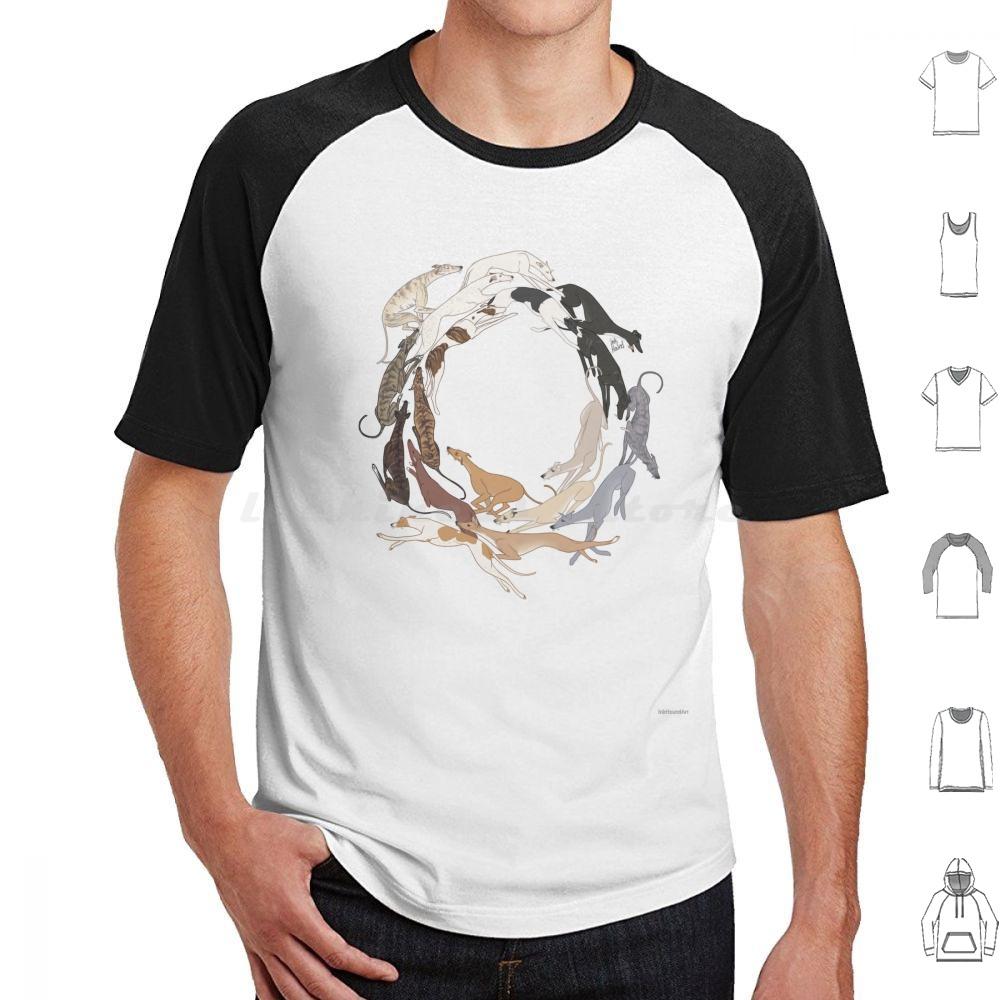 Футболка Greyt Hound Romp 6XL Хлопок Прохладная футболка Грейхаунд Борзая Грейхаунд Борзая Гальго Лурчер Уиппет Итальянская борзая Собака Тигровая