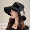 Женская панама Весенне-летние шляпы для женщин Шапка рыбака Уличная Пляжная Отпускная Солнцезащитная шляпа от солнца с лентой-бантом Летняя шляпа