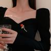 1PC Pins Diamond Studded Brooch Rose Elegant Retro Fashion Clothing Accessories