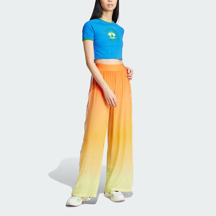 adidas Классический спортивный укороченный топ с логотипом Originals, женская футболка синего цвета, JG8057