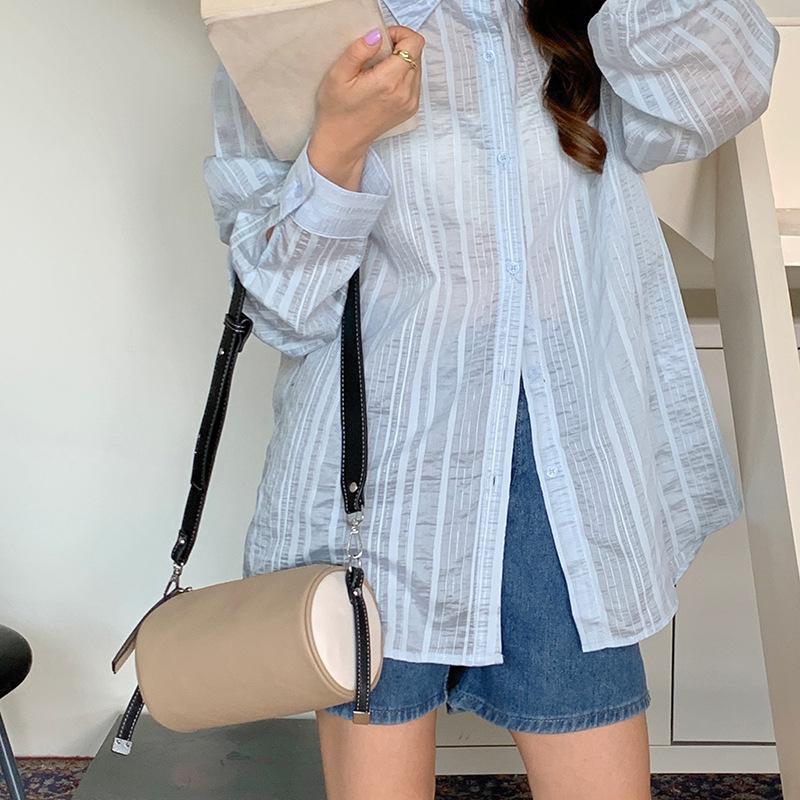 This year's popular cylinder bag 2025 new women's bag matte texture shoulder bag retro wide shoulder strap messenger bag