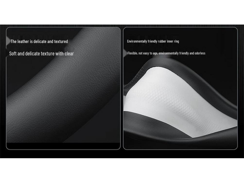 Universal Nappa Leather Steering Wheel Cover - Breathable, Perforated, Sweat-Absorbent, Four Seasons Protection.