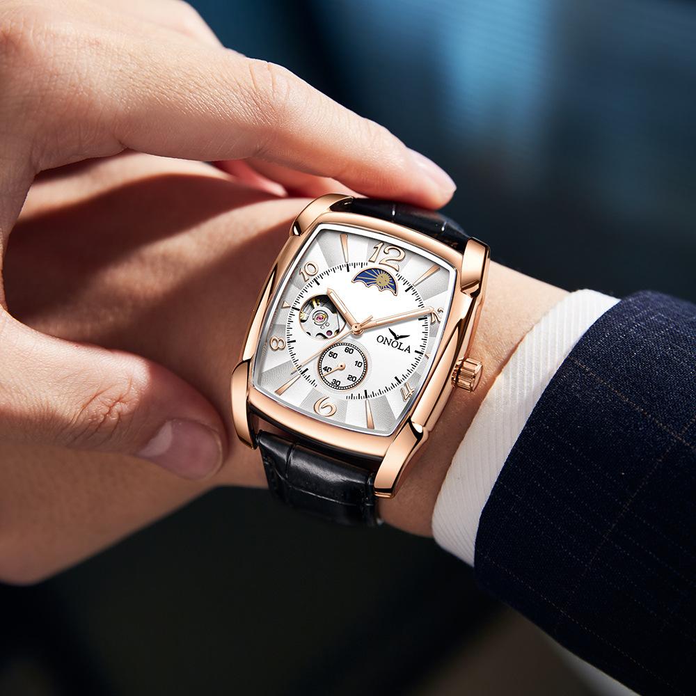 Top Brand New Watch Men's Hollow Sun Moon Star Morning Automatic Mechanical Waterproof Luminous Men's Wrist Watch