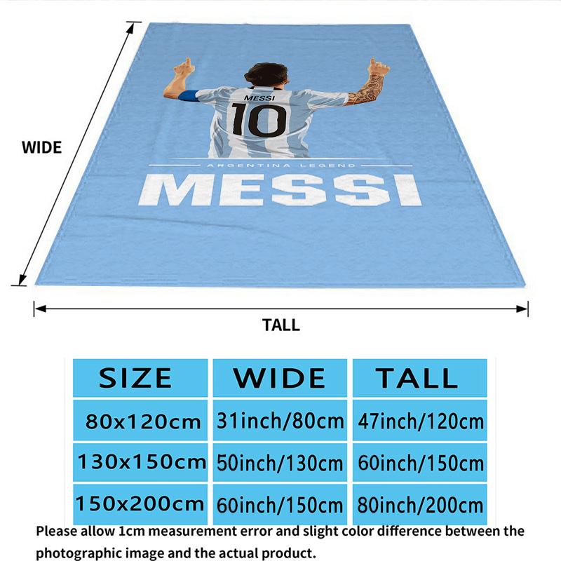 1PC Messi Patterned Flannel Blanket Suitable For All Seasons For Home Decor Warmth And Comfort Gifts Holiday Present