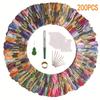 50 or 100 Color Cross Stitch Thread Set: 8m Each, Includes Winding Board, Needle, Threader for DIY Embroidery