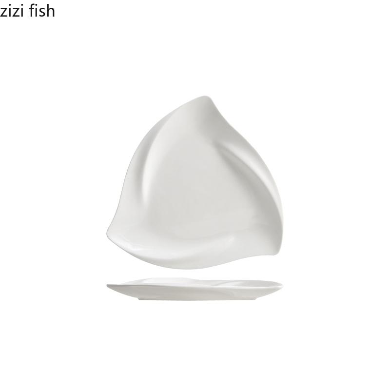 Нестандартная треугольная тарелка Керамическая десертная тарелка Суши-тарелка Салатные тарелки Сервировочные тарелки Специальная посуда для молекулярной кухни