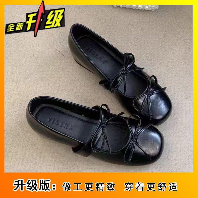 Женские туфли Мэри Джейн с французским бантом 2025 весна новый темперамент универсальные с юбкой маленькие кожаные туфли женские