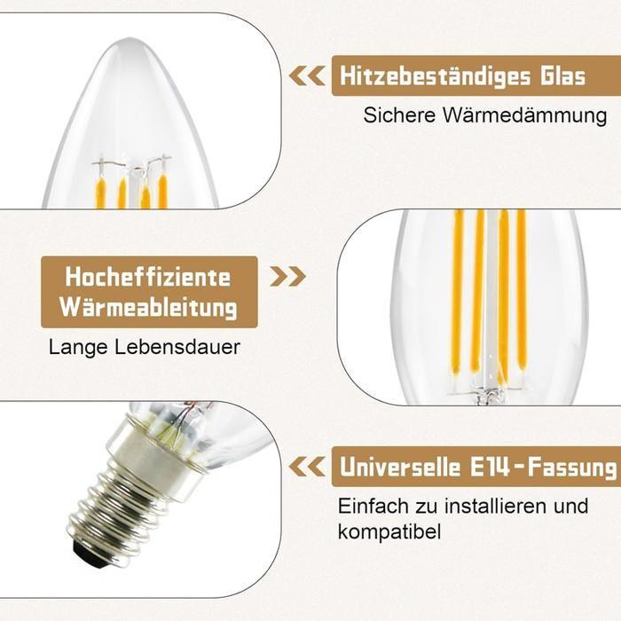 Ampoule E14 - NETTLIFE - E14 - 4W (équiv. 40W) - Blanc chaud 2700K - Lot de 6