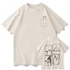 Summer men's Oyasumi Punpun printed T-shirt Japanese anime 100% pure cotton short-sleeved casual top
