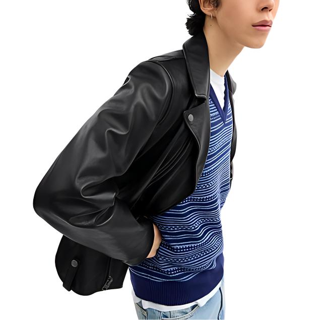 COACH SS24 Leather Jacket Men's Black CT263-BLK