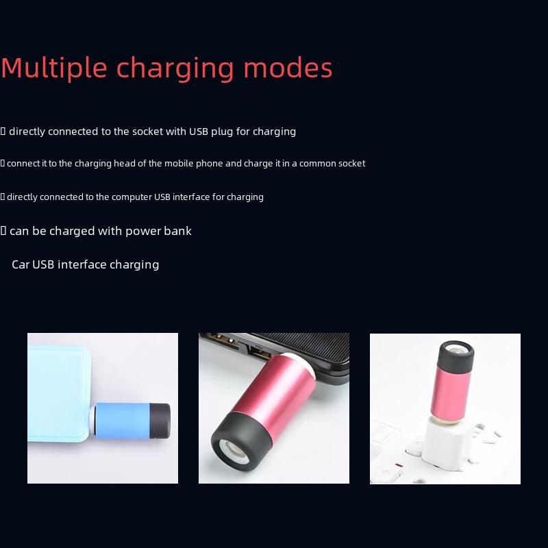 USB Rechargeable LED Mini Pocket Flashlight - Portable Keychain Light for Kids