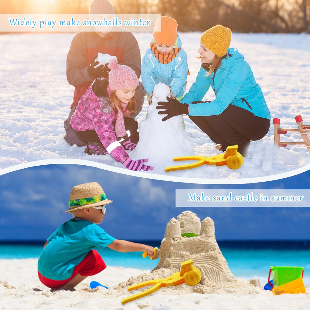 1/2/4Pcs Winter Snowball Clips DIY Duck Rice Mold With Handle Cute Animal Snowball Clamp Toys Multi-Shape for Kid Outdoor Sports