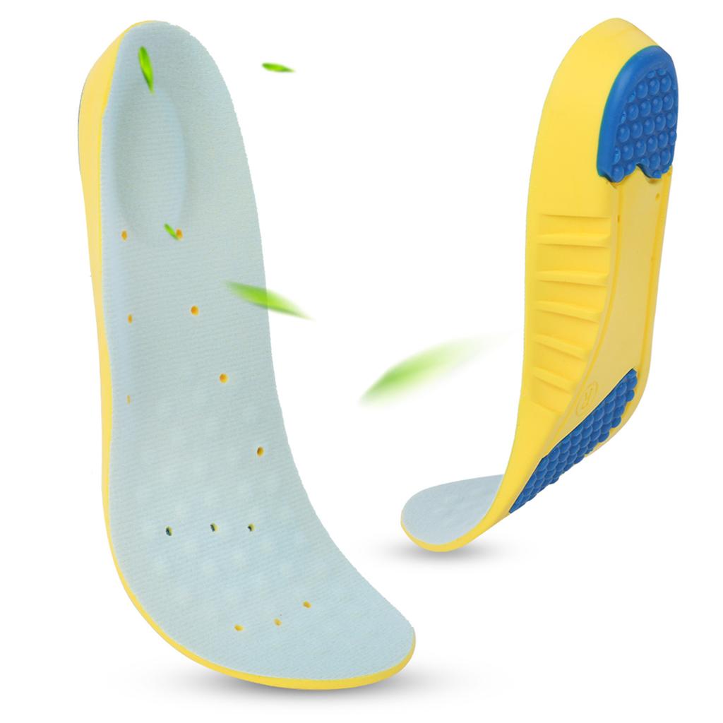 2Pair Massage Sports Insoles Damping Thicken Unisex Absorb Sweat Deodorize Breathable Comfort for Outdoor Summer
