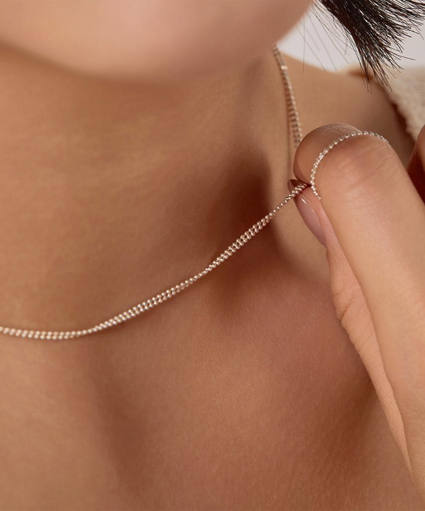 Helene Jewelry Серебряное ожерелье с двойной огранкой из стерлингового серебра 925 пробы
